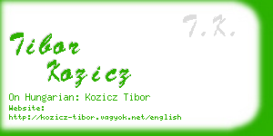 tibor kozicz business card